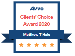 2020 Avvo Client Choice Award For Matthew T. Hale